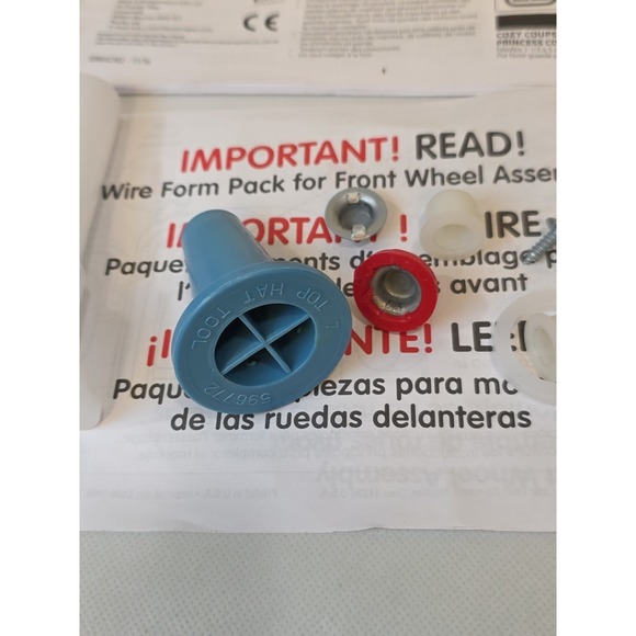 Little Tikes Cozy Coupe Red Axle‎ Cap Tool Capnut Replacement Part Set Manual - Picture 3 of 5